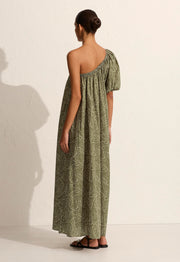 One Shoulder Maxi Dress - Jasmine (Olive) - Matteau